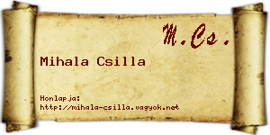 Mihala Csilla névjegykártya